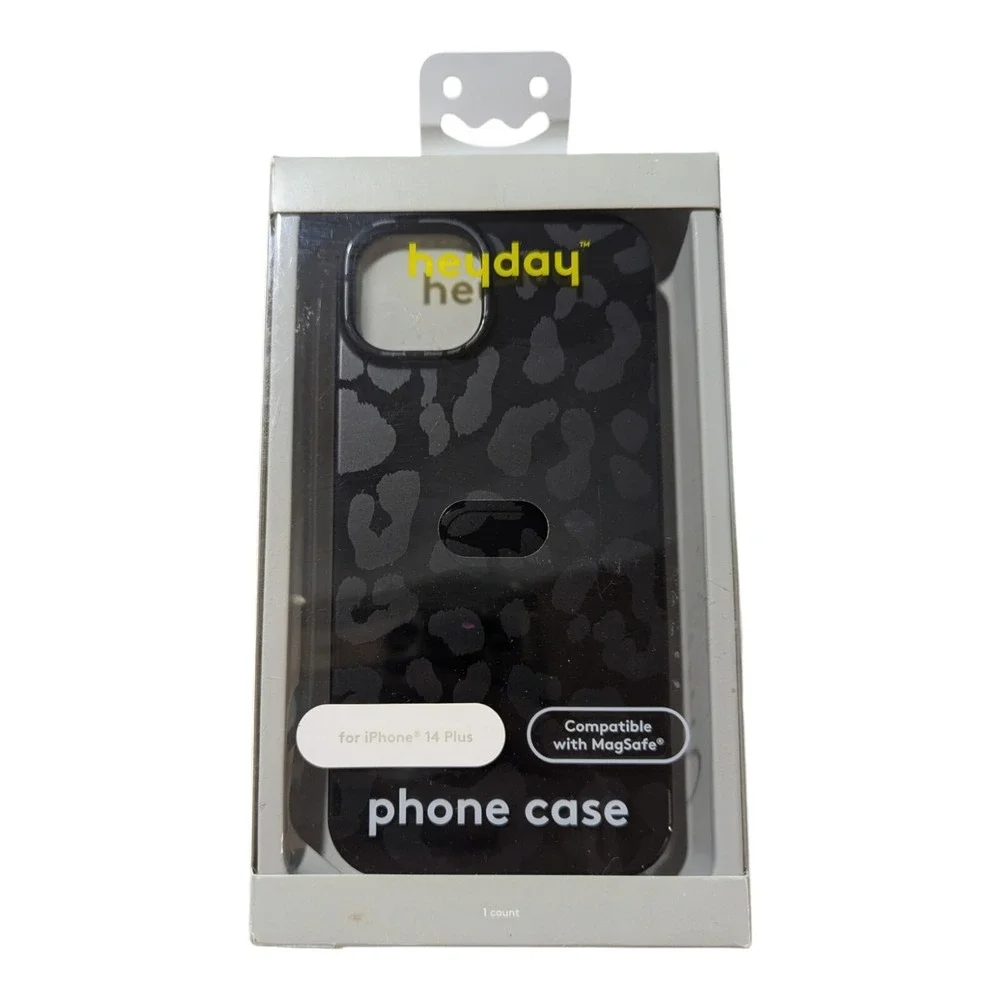 F3. Heyday MagSafe‎ Phone Case for Apple iPhone 14 Plus - Black Cheetah